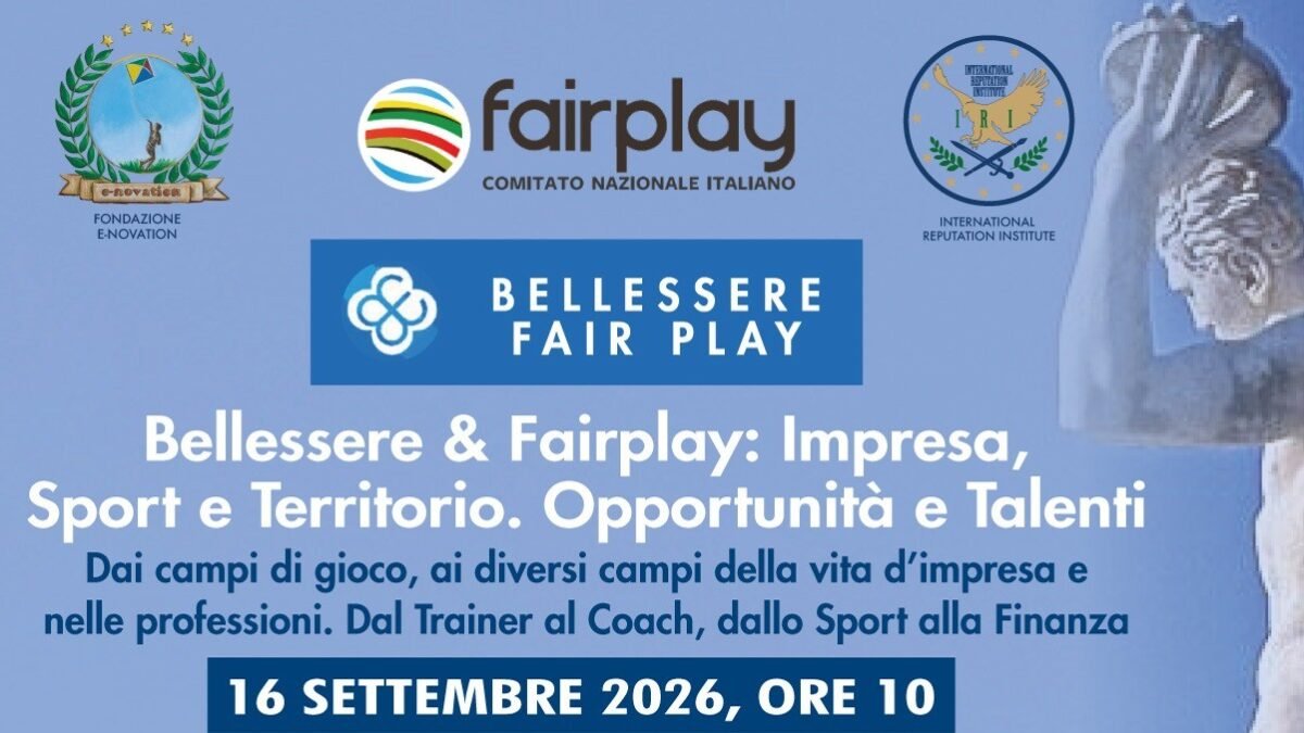 Coni: domani l’evento annuale su fair play e benessere